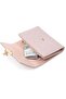 Women's PU leather zipper wallet deep purplish-red coin/card. - 3