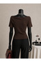 Women's Boat Neck Side Gathered Asymmetrical Hem Stylish Blouse - 4