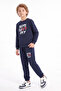 Boy's Printed Crew Neck Double Pocket Tracksuit Set - 3