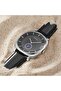 Men's Stainless Steel Watch, Black Leather Band | Trnda45mm - 6