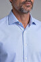 Blue Regular Fit Cotton Pocketless Long Italian Collar Shirt - 3