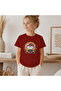 Kids' Kitty Yoga Patterned Printed T-Shirt 100% Cotton Single Jersey Fabric - Red - 2
