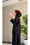 6600 - Stylish Comfortable Viscose Soft Interlock Fabric Hooded Button Detail Women's Set - 3