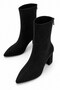 Daisy Women's Suede Boots - Pointed Toe Thick Heeled Boots with Back Zipper - 5