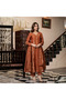 Orange Viscose Cotton Salwar Kameez Dupatta - ALV2001 | Orange-Size:2XL-44-Inches - 3
