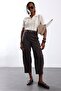 Beige Polo Collar Openwork Knitwear 261063 - 3