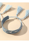 pack of 2 - Blue Tassel Friendship Bracelets - 2