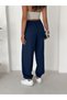 Women's Tencel Fabric High Waist Pleated Elastic Leg Pants - 8