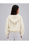 Women's Hooded Zippered Star Detailed Oversize Hoodie Cardigan - 4