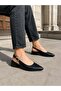 Women's Solvi Black Leather 3 cm Short Heeled Open Back Shoes - 3