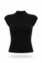 تي شيرت أساسي أسود بياقة عالية 11040