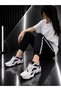 Women's White Black Sneaker Sports Shoes with Pink Accents - 3