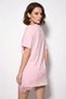 Women's Lace Detailed Asymmetrical Cut Short Sleeve t Shirt Pink - 4