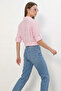 Women's Short Sleeve Oversize Cut Pink Shirt - 6