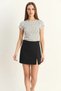 Women's Crew Neck Polka Dot Short Sleeve Crop t Shirt White Black - 3