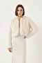 Women's Faux Fur Lined Ecru Coat - 5