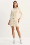 Women's Crew Neck Button Detailed Knitwear Cream Dress - 6