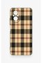 Realme 12 Lite Compatible Cream Plaid Patterned Silicone Case - 2