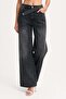 Taşlanmış High Waist Straight Fit Jean Pants - 2