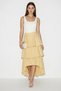 Women's Layered Asymmetrical Midi Saffron Skirt with Volan Detail - 3