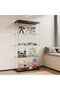 APRILSOUL Glass Display Cabinet 4-Shelf with Double Door, Curio Display Cabinet with 5mm Tempered Glass, Floor Standing Bookshelf for Living Room, 64 x 31.7 x 14.3 in, Black - 6