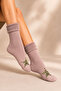 Women's Patterned Curly Terry Socks 4 Pairs of Socks - 2