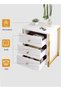 Bedside Table with 3 Drawers Side Table Small Nightstand Table with Drawer for Bedroom Sofa Couch Beside End Table for Living Room Household Storage Cabinet for Home Decor - 3