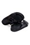 Black Color Laceless Genuine Leather Men's Slippers - 2