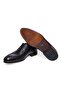 Black Color Lace-Up Genuine Leather Men's Shoes - 3