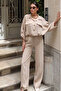 Tencel Fabric Gold Buttoned Bat Sleeve Suit