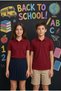 Burgundy Girls'/Boys' Polo Collar Short Sleeve School T-Shirt 24797 - 4