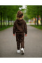 Children's 3-Thread Hooded Comfortable Tracksuit Set - 3