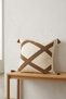 Colorful Geometric Cross Line Pattern Embossed Punch Embroidered Tasseled Cotton Decorative Throw Pillow Cover 42X42 cm
