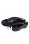 Black Color Laceless Genuine Leather Men's Half Shoes - 2