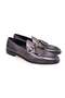 Gray Color Laceless Genuine Leather Men's Shoes