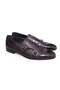 Gray Color Laceless Genuine Leather Leather Sole Men's Shoes