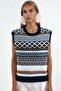 Geometric Patterned Knit Sweater - 5