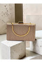 Rosegold Striped Laser Patterned Women's Evening Dress Bag Wedding Engagement Graduation - 4