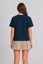 Engraving Style Grape Bunch Print T-Shirt - Navy Blue - 4