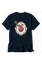 Folk Art Style Apricot Design T-Shirt - Navy Blue - 6