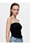 Back zipper strapless blouse - 2