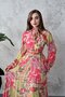 Yellow Patterned Pleated Dress - 4