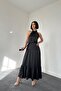 Black Halter Neck Braided Dress