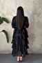Black Layered Patterned Dress - 5