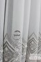 1-3 Regular Pleated Modern Silver Diamond Patterned Leyla Tulle Curtain - 5