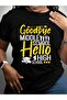 تي شيرت بطباعة جرافيكية باللون الأسود لحفل التخرج من الصف الثامن وعودة المدرسة، بتصميم Goodbye Middle Hello High.
