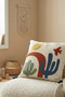 Colorful Cactus and Rainbow Patterned Punch Embroidered Tasseled Cotton Throw Pillow Cover 42X42 cm - 3