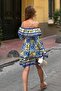 Blue Lemon Patterned Dress - 8616 - 7