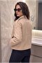 Basic Buttoned Double-Breasted Collar Beige Trench Coat - 5