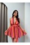 Halter Neck Side Tie Chiffon Dress